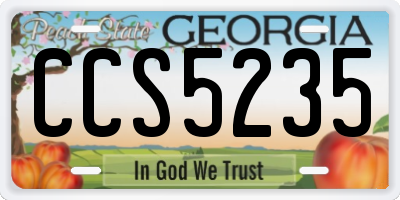 GA license plate CCS5235