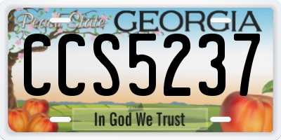 GA license plate CCS5237