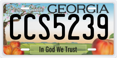 GA license plate CCS5239