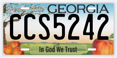 GA license plate CCS5242