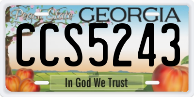 GA license plate CCS5243