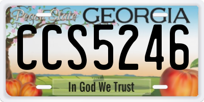 GA license plate CCS5246