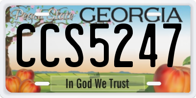 GA license plate CCS5247