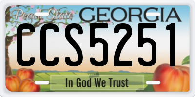 GA license plate CCS5251