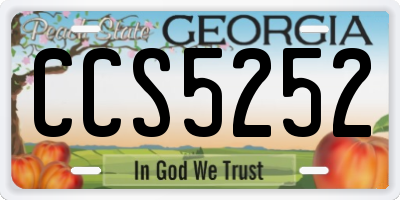 GA license plate CCS5252