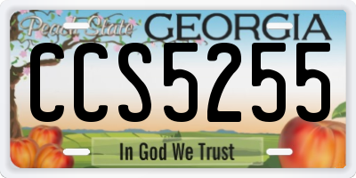 GA license plate CCS5255