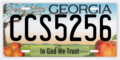 GA license plate CCS5256