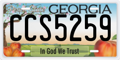 GA license plate CCS5259