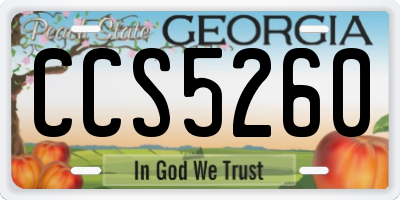 GA license plate CCS5260