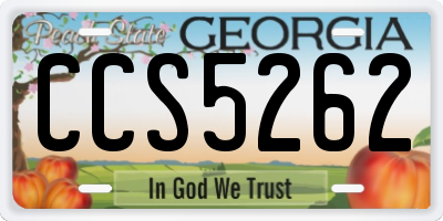 GA license plate CCS5262