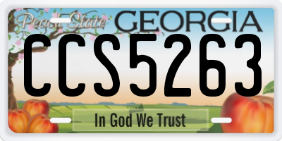 GA license plate CCS5263