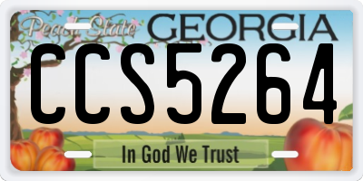 GA license plate CCS5264