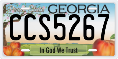 GA license plate CCS5267
