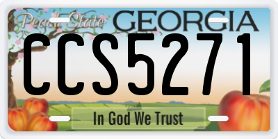 GA license plate CCS5271