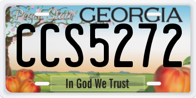 GA license plate CCS5272