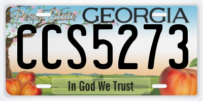 GA license plate CCS5273