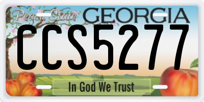 GA license plate CCS5277