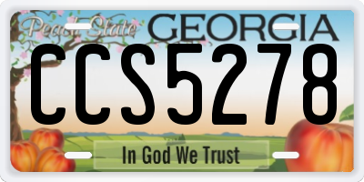 GA license plate CCS5278