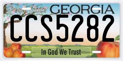 GA license plate CCS5282