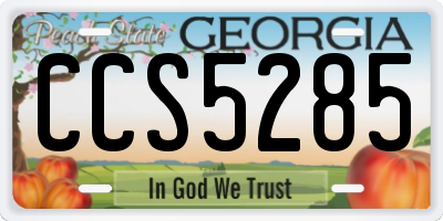 GA license plate CCS5285