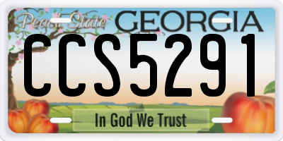 GA license plate CCS5291