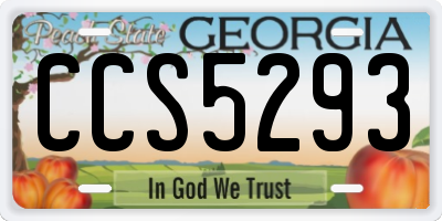 GA license plate CCS5293