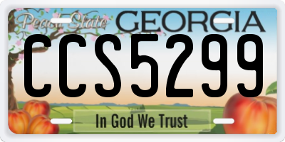 GA license plate CCS5299