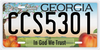 GA license plate CCS5301