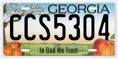 GA license plate CCS5304