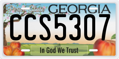 GA license plate CCS5307