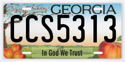 GA license plate CCS5313