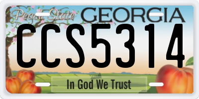 GA license plate CCS5314