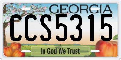 GA license plate CCS5315