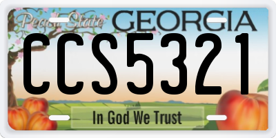 GA license plate CCS5321