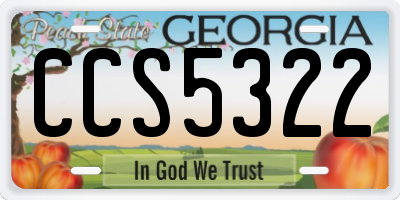 GA license plate CCS5322