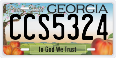 GA license plate CCS5324