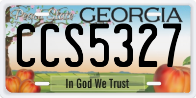 GA license plate CCS5327