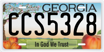 GA license plate CCS5328