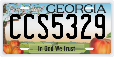 GA license plate CCS5329