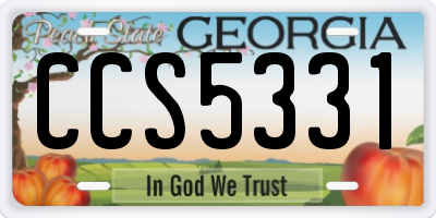 GA license plate CCS5331