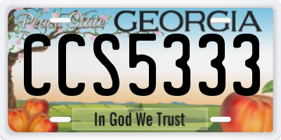 GA license plate CCS5333