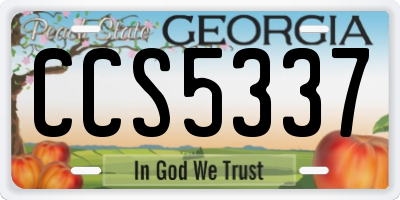 GA license plate CCS5337