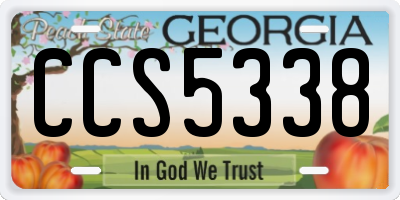 GA license plate CCS5338