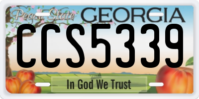 GA license plate CCS5339