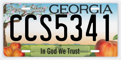 GA license plate CCS5341