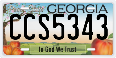 GA license plate CCS5343