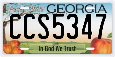 GA license plate CCS5347