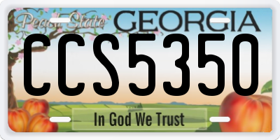 GA license plate CCS5350