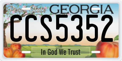GA license plate CCS5352