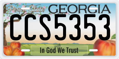 GA license plate CCS5353